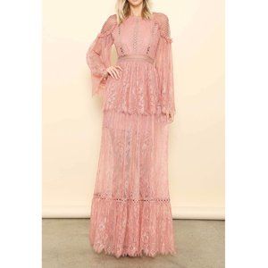 L'ATISTE By Amy Lace Layered Maxi Dress